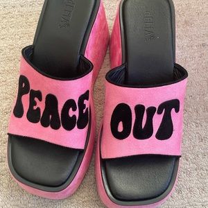 Peace out platform sandals